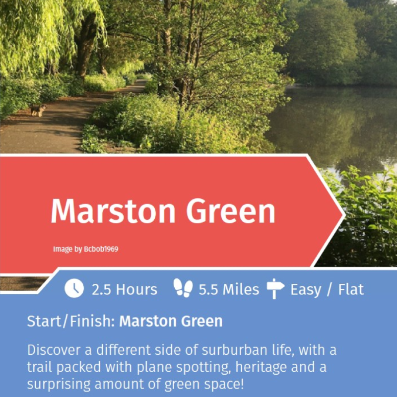 Image taken from PDF linked for the rail trails for Marston green