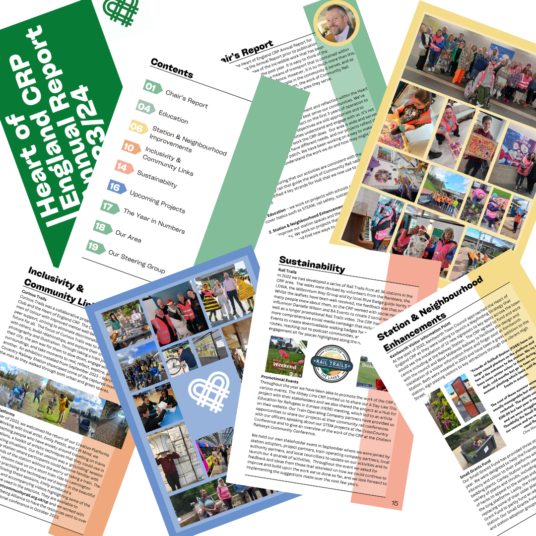 A selection of images from the 2023/2024 Annual Report, showing different pages in the report.