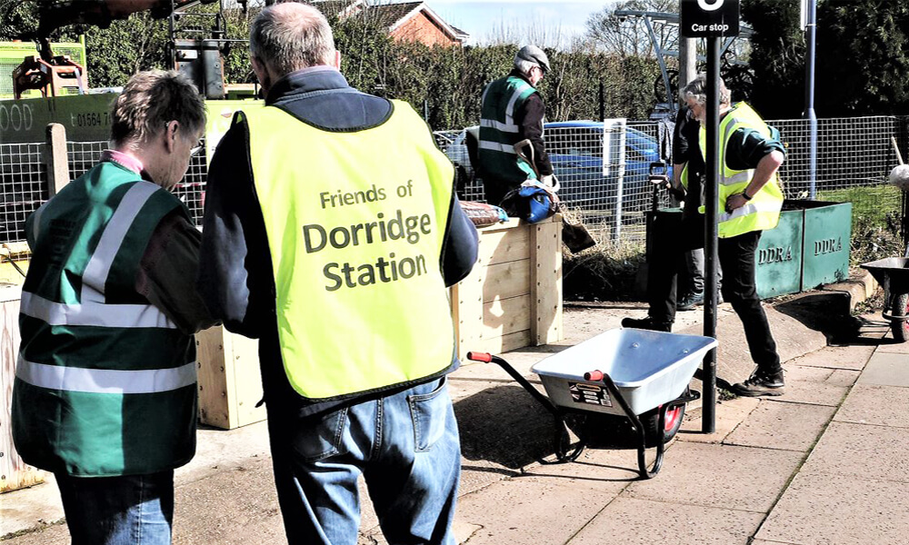 People working away at Dorridge station